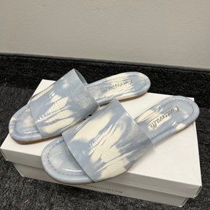 Blue and White Patent Leather Sandal (L'intervalle, BRAND NEW, NEVER WORN)